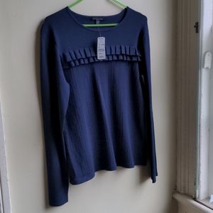 Brooks Bros. Sweater Shirt, Dark Navy, M, Viscose/Polyester Elastine